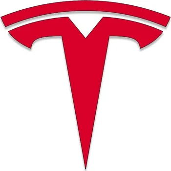 Znak automobilu TESLA znak - emblem červená matná