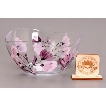 Skleněná miska - růžové potěšení, CHRPA KRNOV