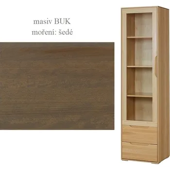 police Vysoká vitrína ECHEVERIA, pravá, masiv buk/moření: šedá + vyzvednutí ZDARMA