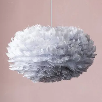 Závěsné světlo UMAGE Eos mini, šedé peří - Ø baldachýnu 11 cm šedá, bílá 1 x 15 W LED - Doprava zdarma