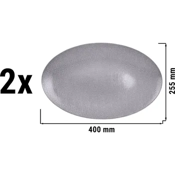 Talíř G.Gastro (2 kusy) SELTMANN WEIDEN | Kávový talíř - 400x255 mm - Šedý