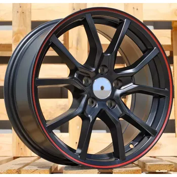 Alu kolo Alu kola Racing Line B5253, 17x7 5x112 ET40, černá matná + červený límec vhodné pro Seat Tarraco, Škoda Kodiaq I, Škoda Kodiaq II, Škoda Superb III, Škoda Superb IV, VW Passat B8 (2014-2023