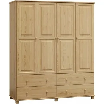Šatní skříň Skříň 4D BHAGIRA 6, šíře 180 cm, masiv borovice + vyzvednutí ZDARMA