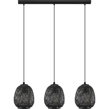 Osvětlení EGLO Závěsné světlo Dembleby, tři zdroje, černá - baldachýn - délka 78 cm, šířka 5,5 cm, výška 5 cm 3 x 40 W - Doprava zdarma