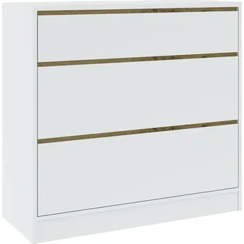 Komoda Komoda široká 3S BURELA bílá/dub artisan