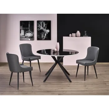 Jídelní stůl Kulatý jídelní stůl RHENUS, černo-bílá + vyzvednutí ZDARMA