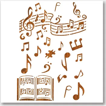 Plastová šablona, LÉTAJÍCÍ NOTY, 21x29,7 cm, 1 kus