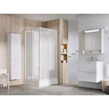 Sprchový box Ravak ASBRV2 90x90, bílá+pearl (4 díly)