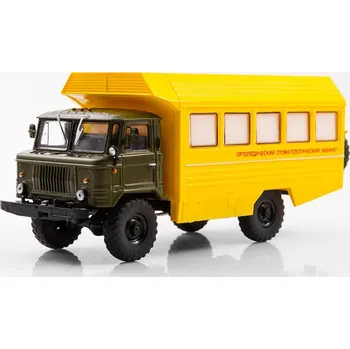 autíčko MODIMIO GAZ-66 KSP 2001 1:43 časopis s modelem - Legendární náklaďáky SSSR #59 GAZ 66 KSP 2001 - kovový model auta