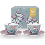 Pip Studio set 2 šálků s podšálky Flower Festival modrý, 280 ml