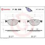 Sada brzdových destiček, kotoučová brzda BREMBO P 06 058