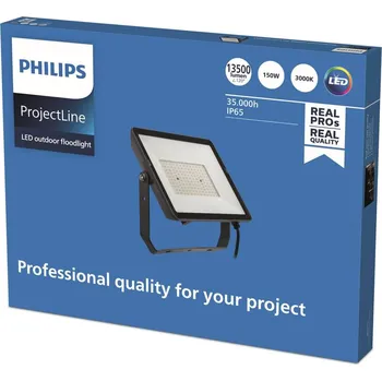 Venkovní reflektor Philips ProjectLine LED 3 000K 150W - Hlava - šířka 36 cm, výška 24,5 cm, hloubka 3,5 cm černá LED 150 W celkem - Doprava zdarma