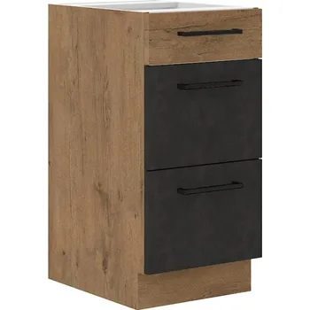 Kuchyňská linka ZEATA, dolní skříňka 40 D 3S BB QUADRO, korpus: dub lancelot, dvířka: matera/dub lancelot + vyzvednutí ZDARMA