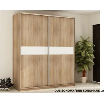 Šatní skříň Šatní skříň EUDUNDA 2 A, dub sonoma/dub sonoma/bílá, 5 let záruka +možnost VÝNOSU + vyzvednutí ZDARMA