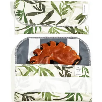 Svačinový box Green Smile Kapsa Dvojrohlík Zelené listy