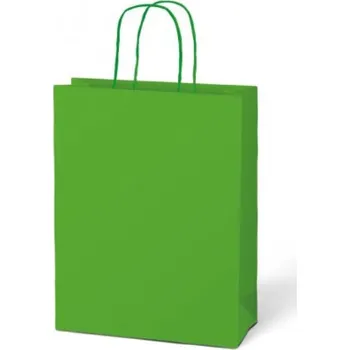 Dárková taška Taška dárková papírová kraft zelená 26 x 32 cm