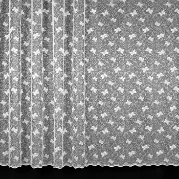 Záclona Žakárová záclona 327, motýlci, s bordurou, bílá, výška 110cm (v metráži)