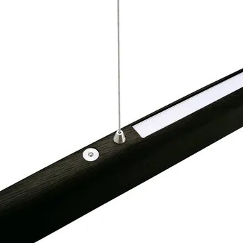 HerzBlut Arco LED závěsná lampa jasan dub dřevěné uhlí 130cm - baldachýn - délka 34 cm, šířka 7 cm, výška 5 cm popelové dubové uhlí 1 x 32,2 W LED (downlight) + 1 x 7,5 W LED (uplight) - Doprava zdarma