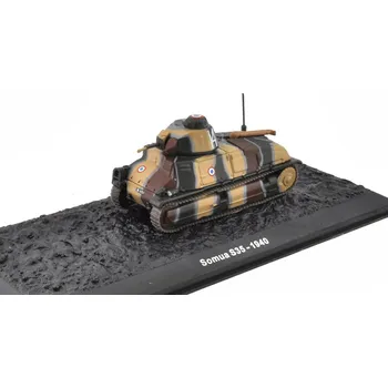 autíčko Somua S35 1940 1:72 Atlas časopis s modelem Somua S-35 1940 - kovový model tanku