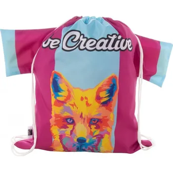 Reklamní CreaDraw T RPET vak na stažení šňůrkou na zakázku, bílá