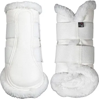 Vybavení pro koně Kamaše s beránkem HKM Comfort Premium Fur - bílé/bílé, vel. M