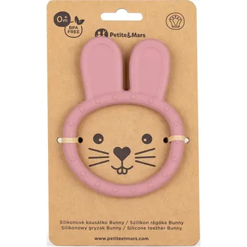 PETITE&MARS Kousátko silikonové Bunny Dusty Rose 0m+