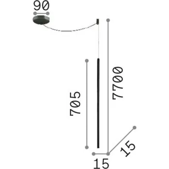 Ideallux Závěsné svítidlo LED Ideal Lux Filo mosazné barvy, dlouhý kabel - Ø stříšky 9 cm LED 3,5 W celkem - Doprava zdarma