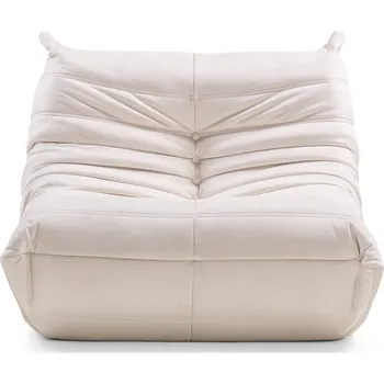 Křeslo Designové sametové křeslo Fugi světle béžové