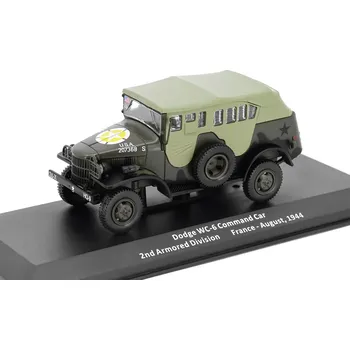 autíčko DeAgostini Dodge WC-6 Command Car France 1944 1:43 - časopis Samochody Wojskowe s modelem #63 Dodge WC6 - kovový model auta