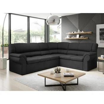 Sedací souprava Rohová sedačka MUSTELIN pravá, tmavě šedá látka + vyzvednutí ZDARMA