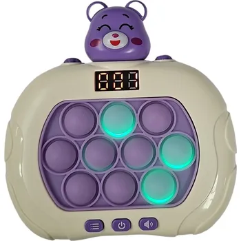 Herní konzole Leventi V3 Quick push game – medvídek fialový