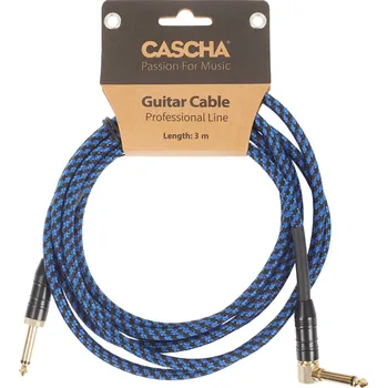 Audio kabel Cascha Professional Line Guitar Cable, Angled, Tweed Blue, 3 m + prodloužená záruka 3 roky