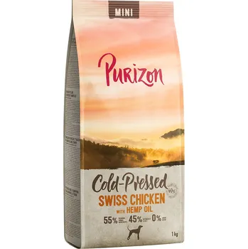 Krmivo pro psa 3x1kg Purizon Mini švýcarské kuře s konopným olejem lisované za studena