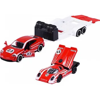 autíčko Porsche Taycan Turbo S #23 + přivěs + Porsche 917 #23 1:64 - Majorette Sada : Porsche Panamera Turbo + přivěs + Porsche 935 K3 - sada autiček