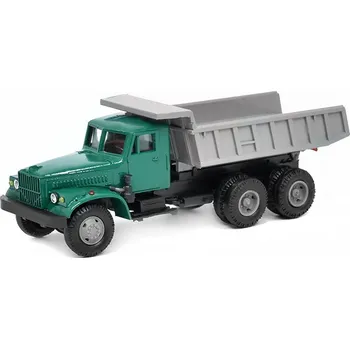 autíčko KrAZ-256 Sklápěč tmavě zelený / šedý 1:87 - Ručně vyrobený model KrAZ 256 Sklápěč - sběratelský model auta