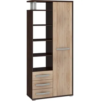 Šatní skříň Skříň LEHUA 1D3S, dub sonoma tmavý/dub sonoma, 5 let záruka + vyzvednutí ZDARMA