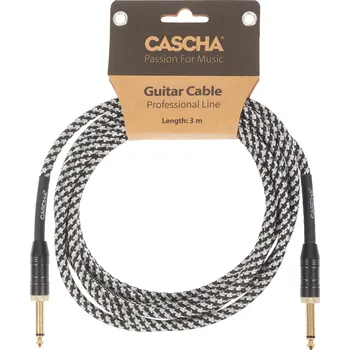 Audio kabel Cascha Professional Line Guitar Cable, Straight, Tweed Black, 3 m + prodloužená záruka 3 roky