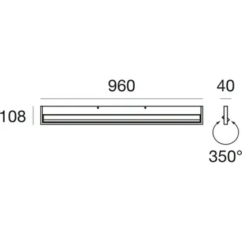 Lampička Stilnovo LED nástěnné světlo Tablet W1, šířka 96 cm, bílé - Max. výška difuzoru 4 cm bílá LED 26 W celkem - Doprava zdarma