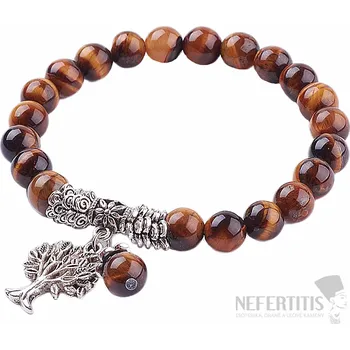 Náramek Tygří oko náramek extra korálkový se Stromem života