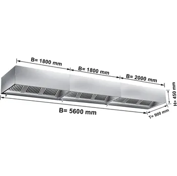 Vinotéka G.Gastro Digestoř 5.6 m - s filtrem & svítidlem