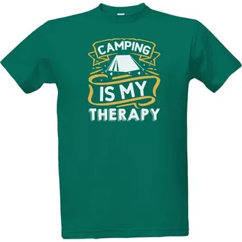 Tričko s potiskem Camping is my therapy pánské