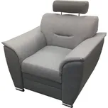 Křeslo se záhlavníkem NEJBY WILUNA, látka světle šedá/tmavě šedá + 14x OVĚŘENO zákazníky + vyzvednutí ZDARMA