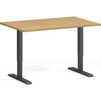 B2B Partner Výškově nastavitelný stůl, 120x80 cm, 1 motor, černá podnož, buk