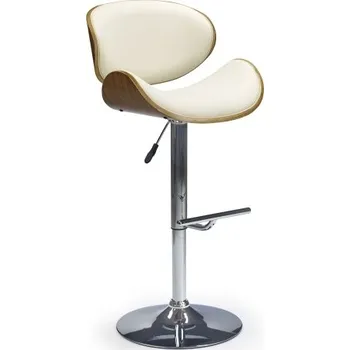 Jídelní židle Barová židle FARADAY, krémová/ořech + vyzvednutí ZDARMA