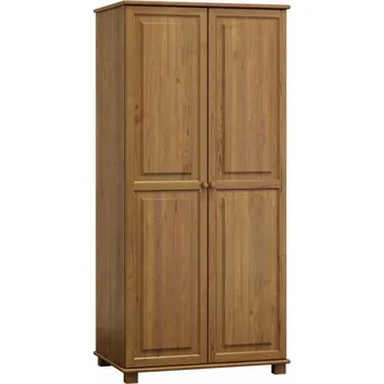 Šatní skříň Skříň kombinovaná 2D BHAGIRA 2, šíře 80 cm, masiv borovice, moření: dub + vyzvednutí ZDARMA