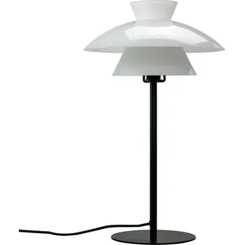 Lampička Dyberg Larsen Valby stolní lampa stínidlo třídílné - kabel 200 cm opálová bílá, černá 1 x 5 W LED - Doprava zdarma