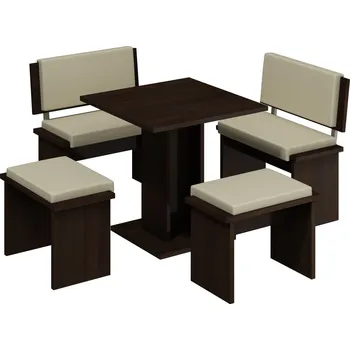 Jídelní set Malý jídelní set GURLAN, dub sonoma tm./béžová ekokůže, 5 let záruka + vyzvednutí ZDARMA