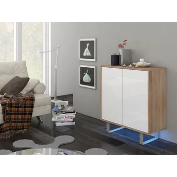 Komoda Komoda BOKARO 3, dub sonoma/bílý lesk, 5 let záruka + vyzvednutí ZDARMA