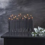 STAR TRADING Svíčkový lustr Note, 16 zdrojů, černá - délka napájecího kabelu 180 cm 16 x 0,6 W - Doprava zdarma