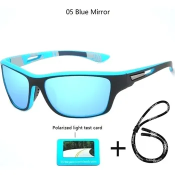 Sportovní polarizační sluneční brýle s řetízkem UV400 - 05 Modré zrcadlo